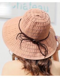 Trendy Khaki Pure Color Design Foldable Sunshade Hat