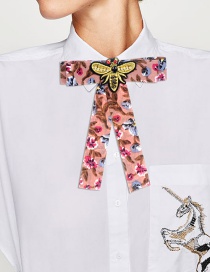 Fashion Pink Bee Shape Decorated Bowknot Brooch
