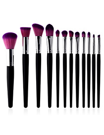 Fashion Pink+purple Color Matching Design Cosmetic Brush(12pcs)