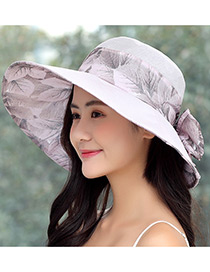 Fashion Pink Bowknot Decorated Foldable Sun Hat