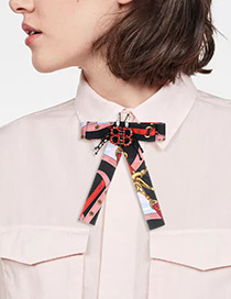 Trendy Black Insect Shape Decorated Bowknot Brooch