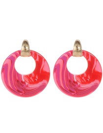 Fashion Plum Red Round Shape Design Hollow Out Earrings