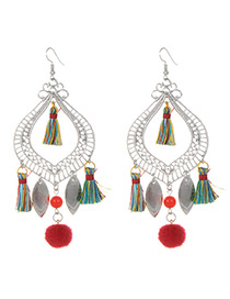 Fashion Multi-color Tassel Decorated Simple Earrings