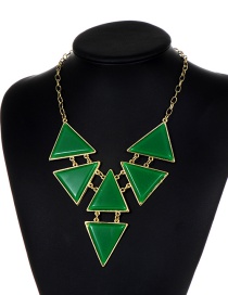 Fashion Green Triangle Shape Decorated Necklace