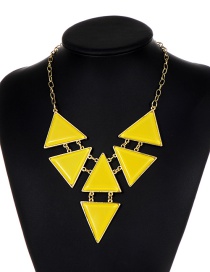 Fashion Yellow Triangle Shape Decorated Necklace