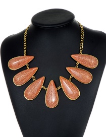Fashion Pink Waterdrop Shape Decorated Necklace