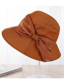 Fashion Brown Bowknot Shape Decorated Hat