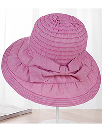 Fashion Plum Red Bowknot Shape Decorated Hat