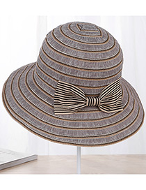 Fashion Gray Strip Shape Decorated Hat