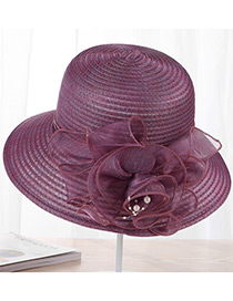 Fashion Purple Flower Shape Decorated Hat