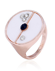 Fashion White Round Shape Decorated Ring