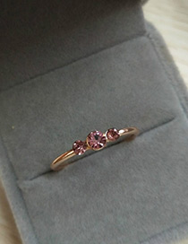 Fashion Purple Diamond Decorated Simple Ring