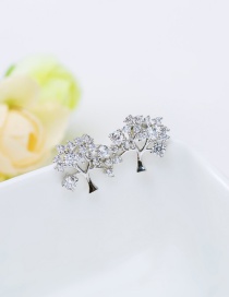 Fashion Silver Color Tree Shape Decortaed Earrings