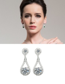 Fashion White Waterdrop Shape Design Earrings