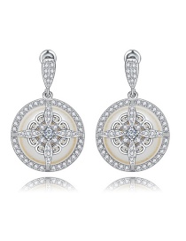 Fashion Silver Color Round Shape Design Flower Earrings