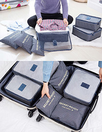 Fashion Blue Star Shape Decorated Storage Bag(6pcs)