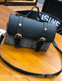 Fashion Black Grid Shape Decorated Bag