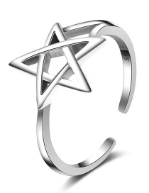 Fashion Silver Color Star Shape Design Pure Color Ring