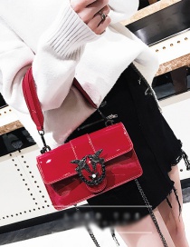 Fashion Red Bird Shape Decorated Square Bag