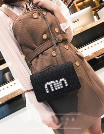 Fashion Black Letter Shape Pattern Decorated Bag