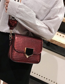 Fashion Claret-red Grid Shape Decorated Pure Color Bag