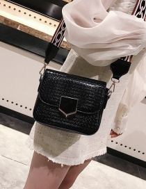 Fashion Black Grid Shape Decorated Pure Color Bag