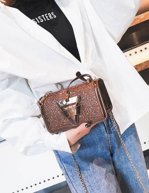 Fashion Brown Triangle Shape Decorated Bag