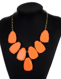 Fashion Orange Waterdrop Shape Design Necklace