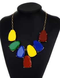 Fashion Multi-color Waterdrop Shape Design Necklace