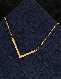 Fashion Gold Color L Letter Shape Decorated Necklace