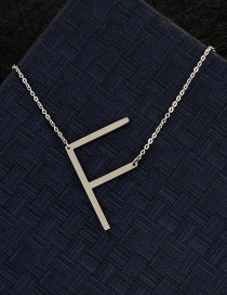Fashion Silver Color F Letter Shape Decorated Necklace