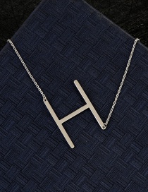 Fashion Silver Color H Letter Shape Decorated Necklace