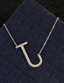 Fashion Silver Color J Letter Shape Decorated Necklace
