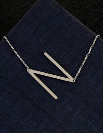 Fashion Silver Color N Letter Shape Decorated Necklace