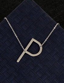 Fashion Silver Color P Letter Shape Decorated Necklace