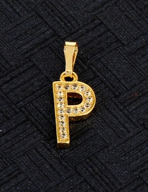 Fashion Gold Color P Letter Shape Design Pendant