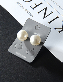Fashion White Pearl Decorated Simple Earrings(14mm)
