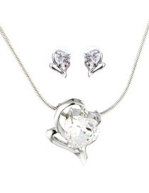Fashion Silver Color Heart Shape Decorated Jewelry Sets