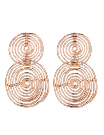 Fashion Gold Color Round Shape Decorated Earrings