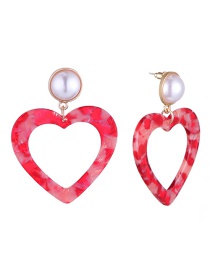 Fashion Red Heart Shape Design Earrings