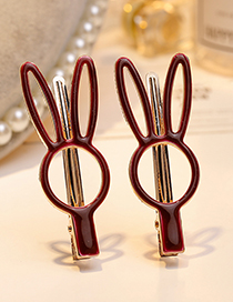 Fashion Claret Red Rabbit Shape Decorated Hair Clip