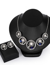 Fashion Silver Color Round Shape Decorated Jewelry Set (3 Pcs )