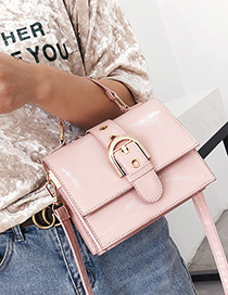 Fashion Pink Buckle Decorated Shoulder Bag