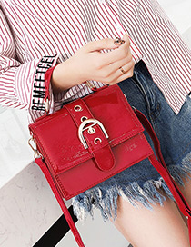 Fashion Red Buckle Decorated Shoulder Bag