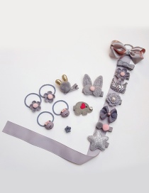 Fashion Gray Flower&bowknot Shape Decorated Baby Hair Clip (18 Pcs )