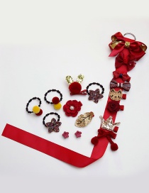 Fashion Claret Red Flower&bowknot Shape Decorated Baby Hair Clip (18 Pcs )