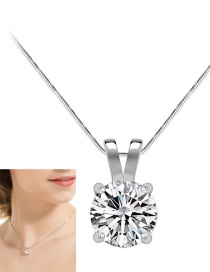 Fashion White Round Shape Diamond Decorated Necklace