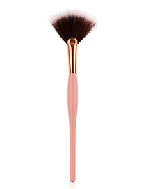 Trendy Pink+black Sector Shape Design Cosmetic Brush(1pc)