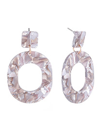 Fashion Gray Round Shape Design Hollow Out Earrings