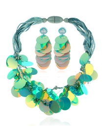Fashion Green Pure Color Decorated Jewelry Set
